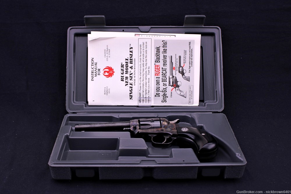 2002 RUGER SINGLE SIX 32 H&R MAG 4.62" CASE HARDENED BIRDS HEAD GRIP & CASE-img-1