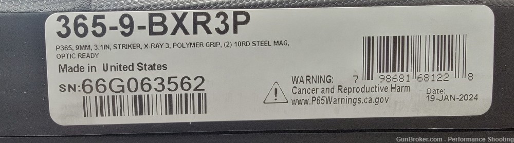 Sig Sauer P365 9mm NITRON BLACK 3.1" Barrel 2-10 Round Mags-img-6