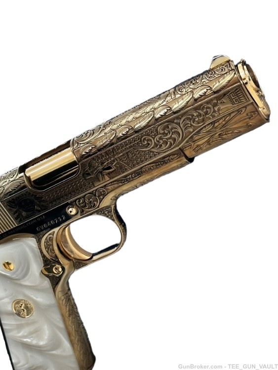 COLT CUSTOM 1911 FULLY ENGRAVED NITRO BRONZE PLATED WITH 24K GOLD ACCENTS -img-7