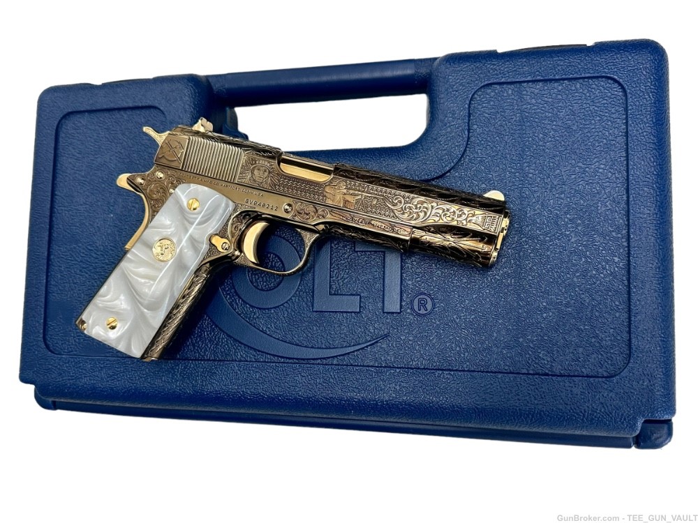 COLT CUSTOM 1911 FULLY ENGRAVED NITRO BRONZE PLATED WITH 24K GOLD ACCENTS -img-2