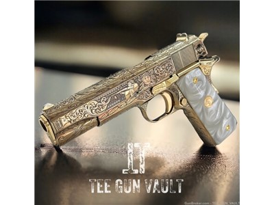COLT CUSTOM 1911 FULLY ENGRAVED NITRO BRONZE PLATED WITH 24K GOLD ACCENTS 
