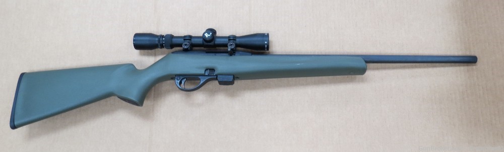 Remington 597 22lr green synthetic 20" rifle with scope & magazine-img-0