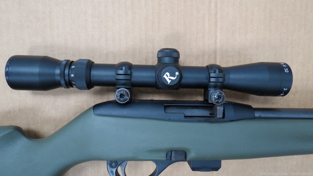 Remington 597 22lr green synthetic 20" rifle with scope & magazine-img-7