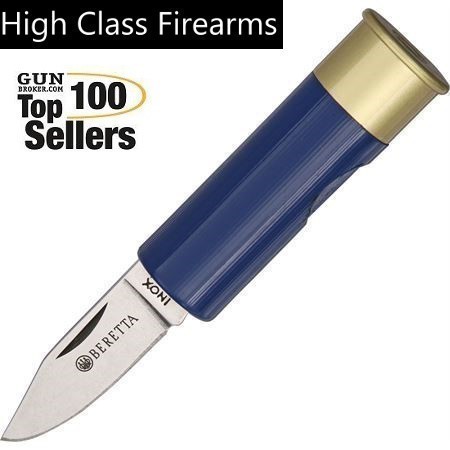 Beretta 70BL Shotshell Blue Linerlock Folding Pocket Knife-img-0