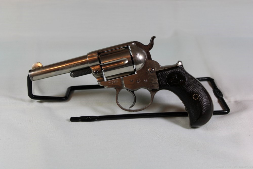 Colt Model 1877 Lightning .38 Made 1881 Nickel 3 1/2 inch Antique No FFL-img-1