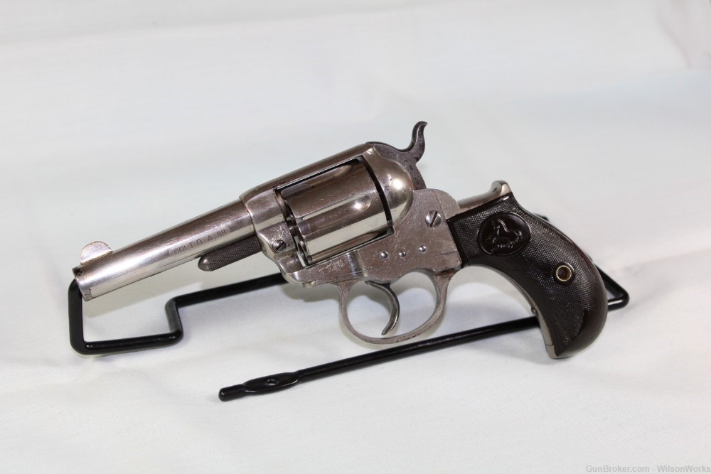 Colt Model 1877 Lightning .38 Made 1881 Nickel 3 1/2 inch Antique No FFL-img-0
