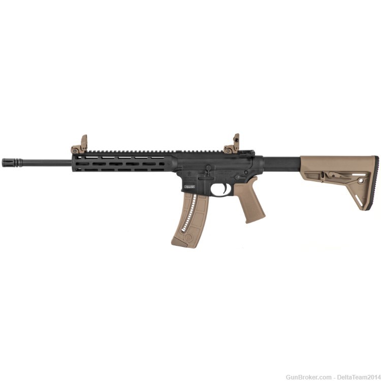 Smith & Wesson M&P 15-22 Semi Automatic .22LR FDE Rifle - Flip Up Sights-img-2