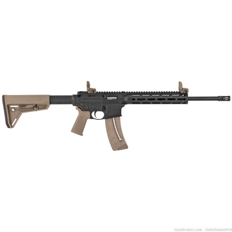 Smith & Wesson M&P 15-22 Semi Automatic .22LR FDE Rifle - Flip Up Sights-img-0