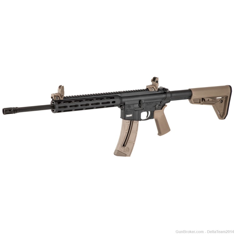 Smith & Wesson M&P 15-22 Semi Automatic .22LR FDE Rifle - Flip Up Sights-img-1