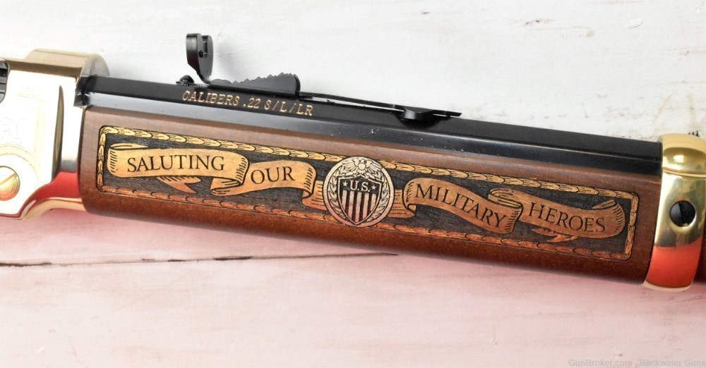  NEW HENRY GOLDEN BOY MILITARY SERVICE TRIBUTE 2ND .22  LEVER ACTION RIFLE-img-2