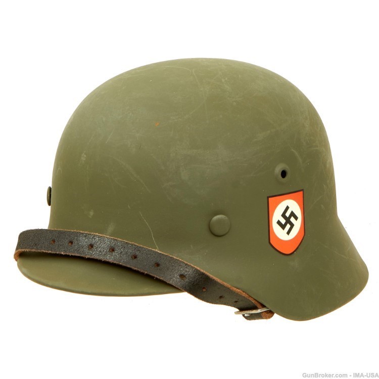 Original German WWII "Factory New" SS Double Decal M35 Helmet - EF64-img-6