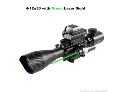 4-12X50 Illuminated Rifle Scope Red Dot Sight Laser Sight Dot Scope Laser