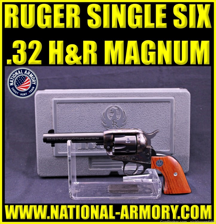 2002 RUGER SINGLE SIX 32 H&R MAG 4.5" CASE HARDENED FACTORY HARD CASE -img-0
