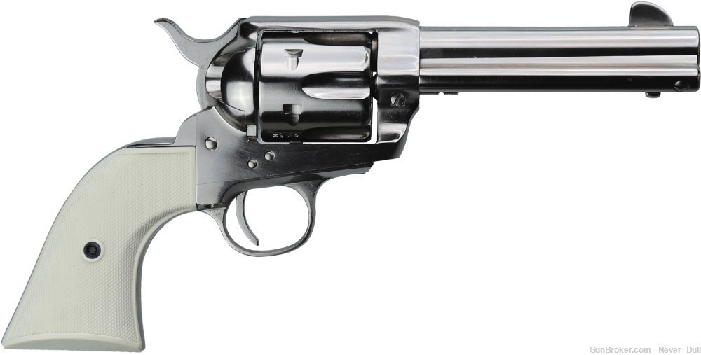 Pietta 1873 Gunfighter .357 mag  4.75" Nickel Revolver Sweet! NIB-img-0