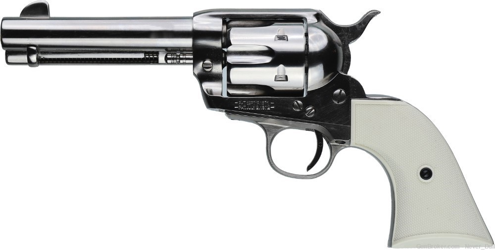 Pietta 1873 Gunfighter .357 mag  4.75" Nickel Revolver Sweet! NIB-img-1