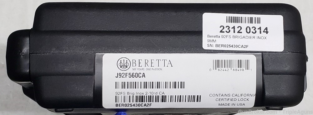 Beretta 92FS Brigadier Inox 9mm 10rd CA LEGAL J92F560CA-img-19