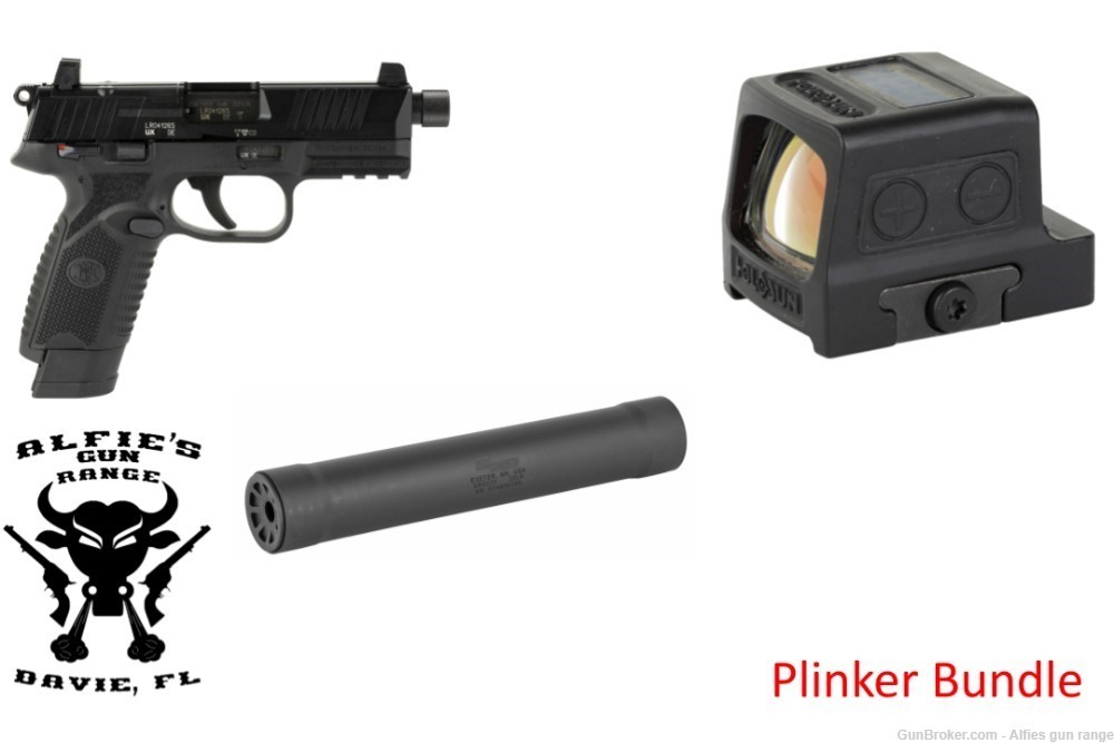 FNH USA 502 Tactical .22LR Black Pistol 4.6" 10+1RD Plinker Package-img-0