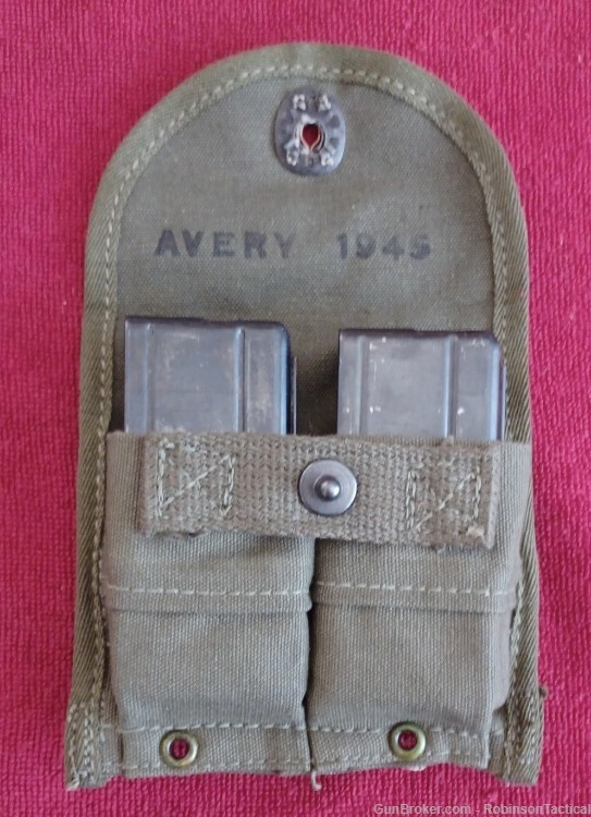 WWII U.S. G.I. ISSUE IVER JOHNSON CARBINE MAGAZINE POUCH-img-4