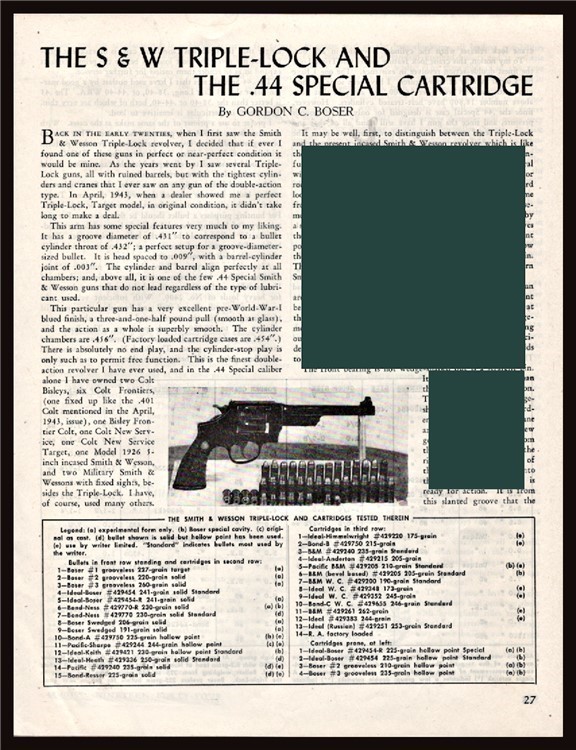 1944 SMITH & WESSON & the ,44 Special Cartridge 3-pg Article-img-0