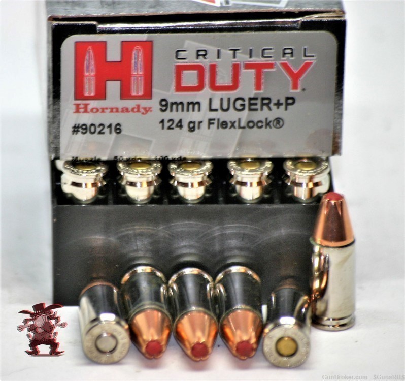 9 mm +P HORNADY LE Critical Duty® 9mm 124+P Grain FTX 25 Rounds-img-2