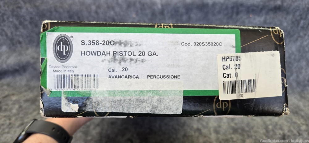 D. Pedersoli Howdah 20 ga 11" Black Powder Pistol | w box-img-16