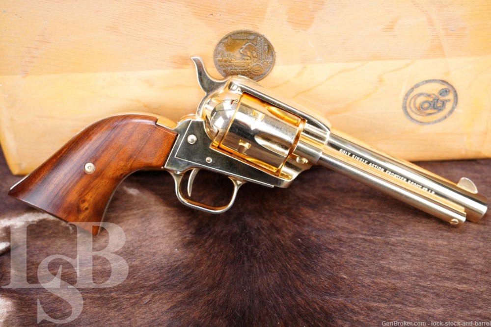 Colt Kansas Centennial Frontier Scout .22 LR Gold Revolver & Case 1961 C&R-img-0