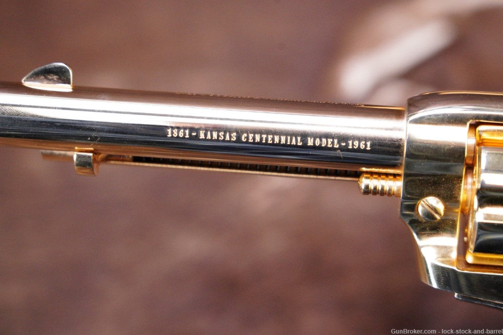 Colt Kansas Centennial Frontier Scout .22 LR Gold Revolver & Case 1961 C&R-img-14