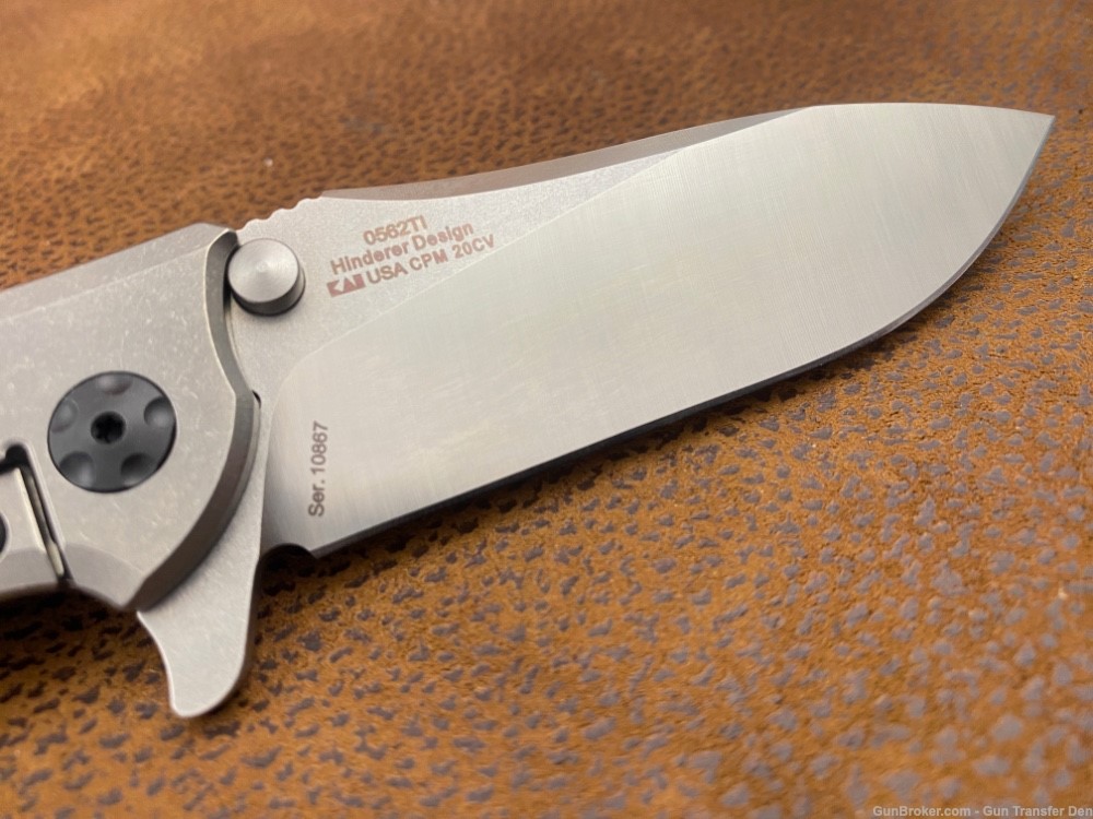 NEW Zero Tolerance 0562TI Hinderer Flipper Folding Knife Titanium CPM 20CV-img-5