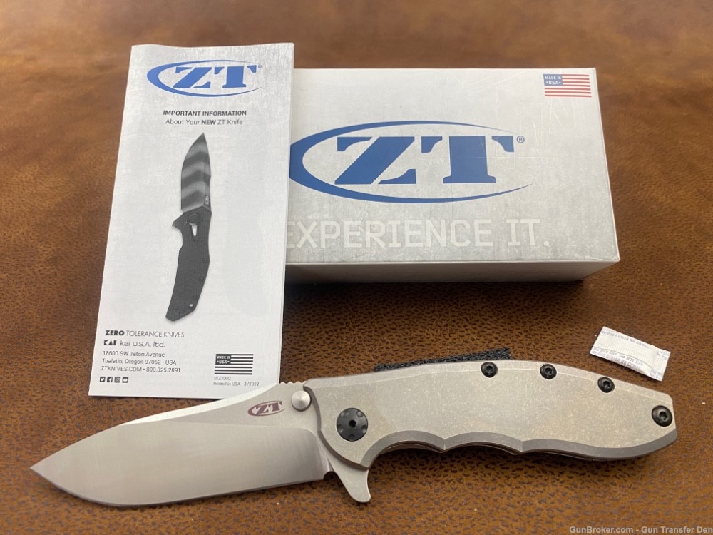 NEW Zero Tolerance 0562TI Hinderer Flipper Folding Knife Titanium CPM 20CV-img-20