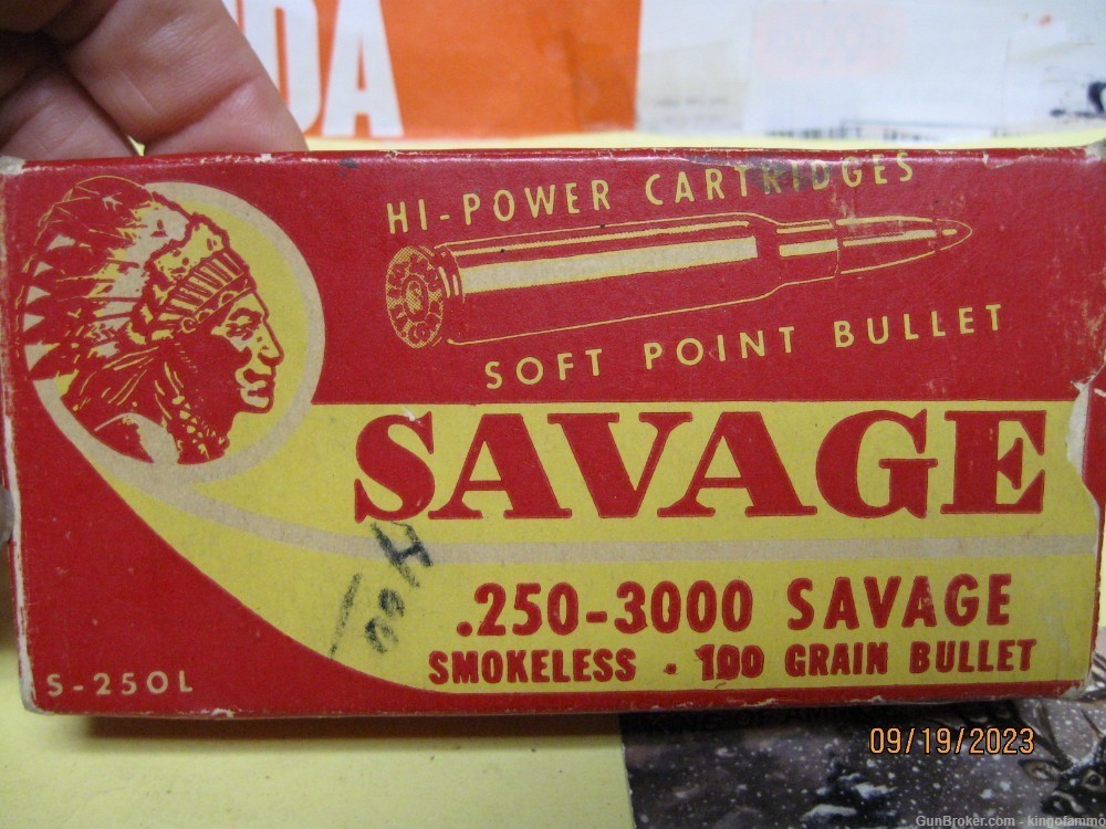 Rare now 250 Savage Classic Red Indian Vintage Bx; more 250-3000 ammo Avail-img-1