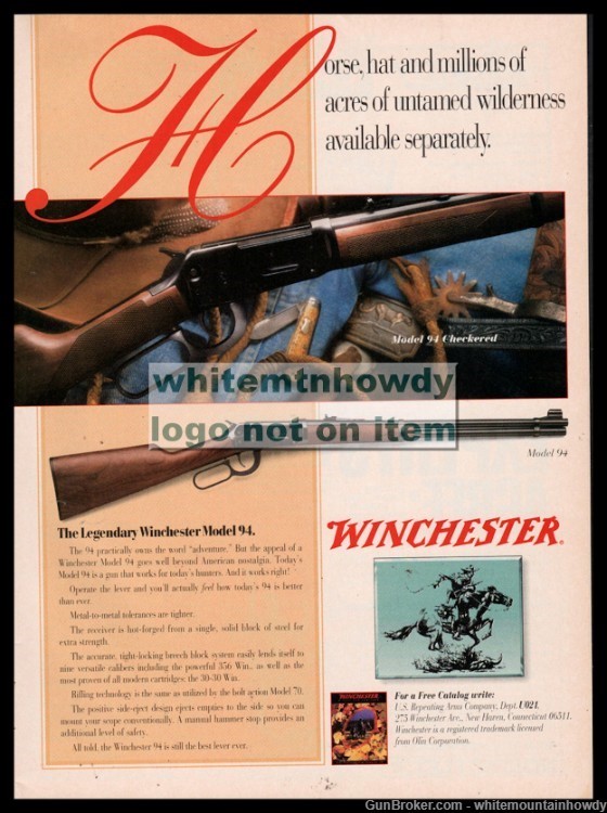 1993 WINCHESTER Model 94 Checkered featured in 94 Rifle PRINT AD-img-0