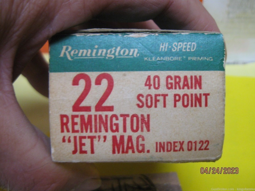 Very Scarce 22 REM JET Rem-P 40 gr SP ammo & once fired brass; others avail-img-1