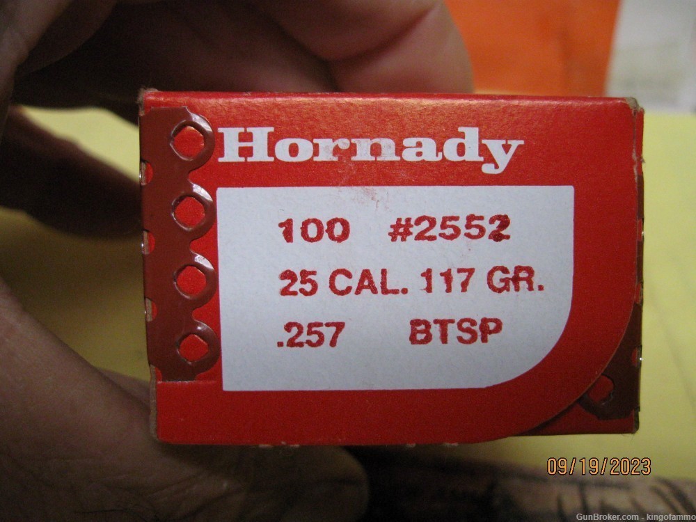 100 pc 117 gr .257 Hornady SPBT Interlock Bullets bx # 2552; more available-img-1