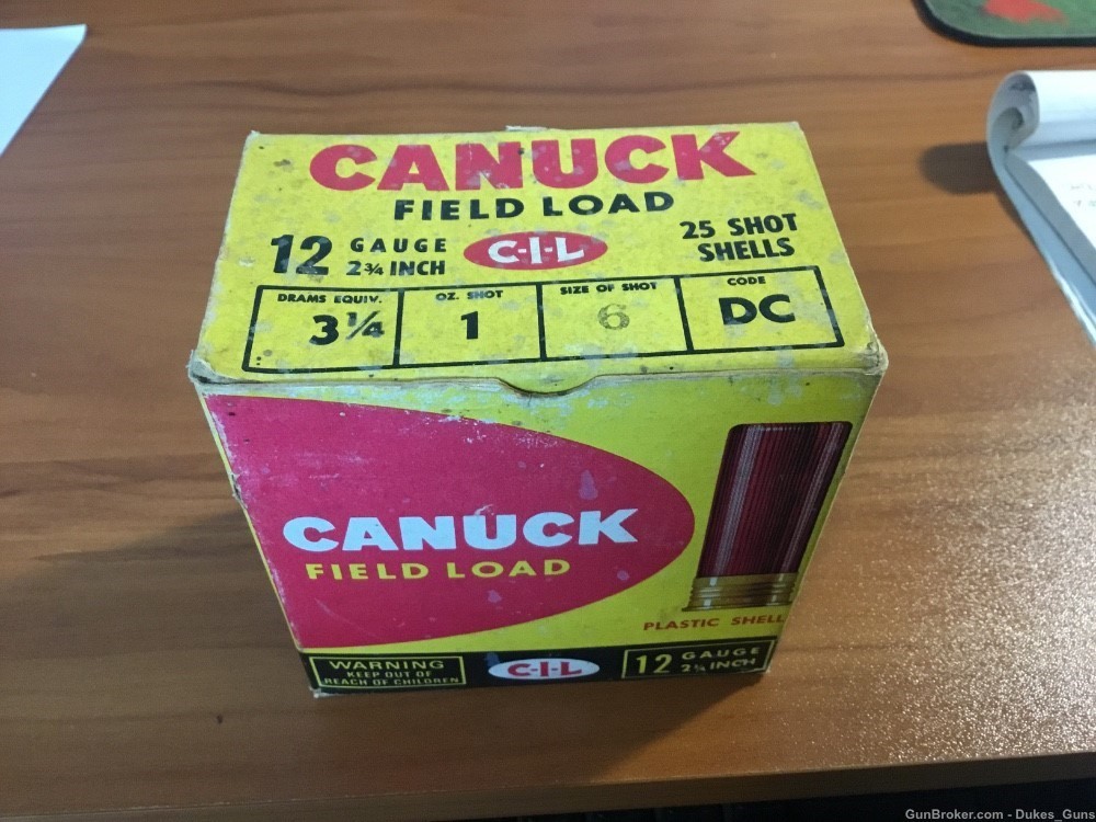 Canuck shotshell box & 12ga. Shells-img-0