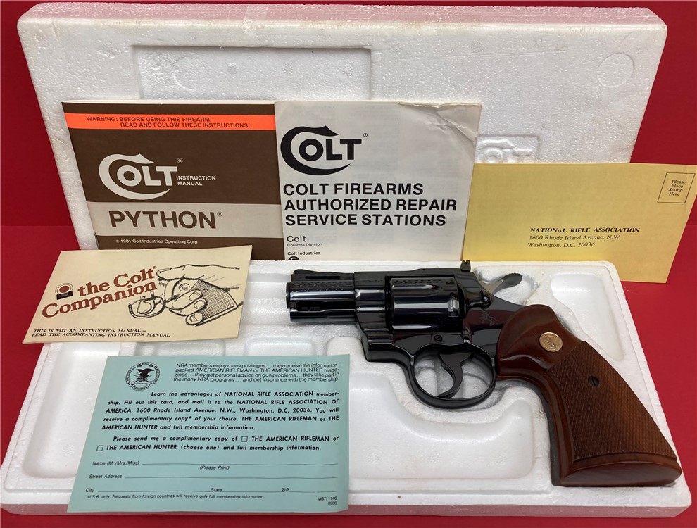 1981 Colt Python Blue 2 1/2" 2.5" Factory Original Mint Like New in Box!-img-28