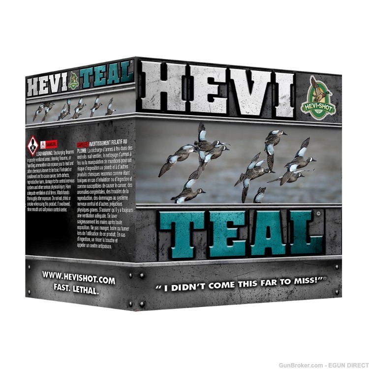 Hevi-Shot Hevi-Teal Shotshells 12 ga 3in. 1-14 oz 1500 fps #6 25ct-img-0