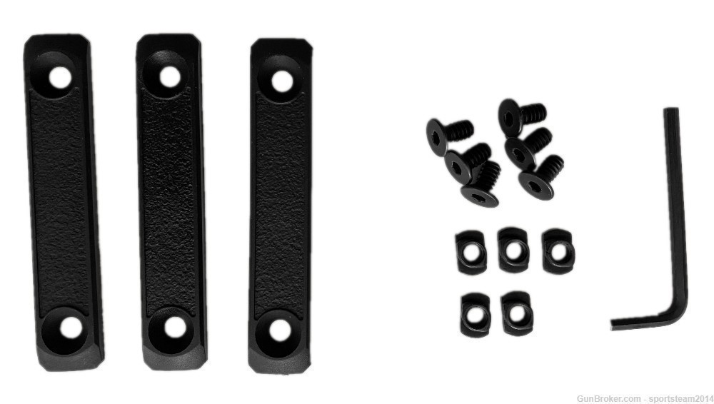 Black! 3-pack! MLOK Rail 3" cover grip panels For MLOK AR15/308 Handguard-img-0