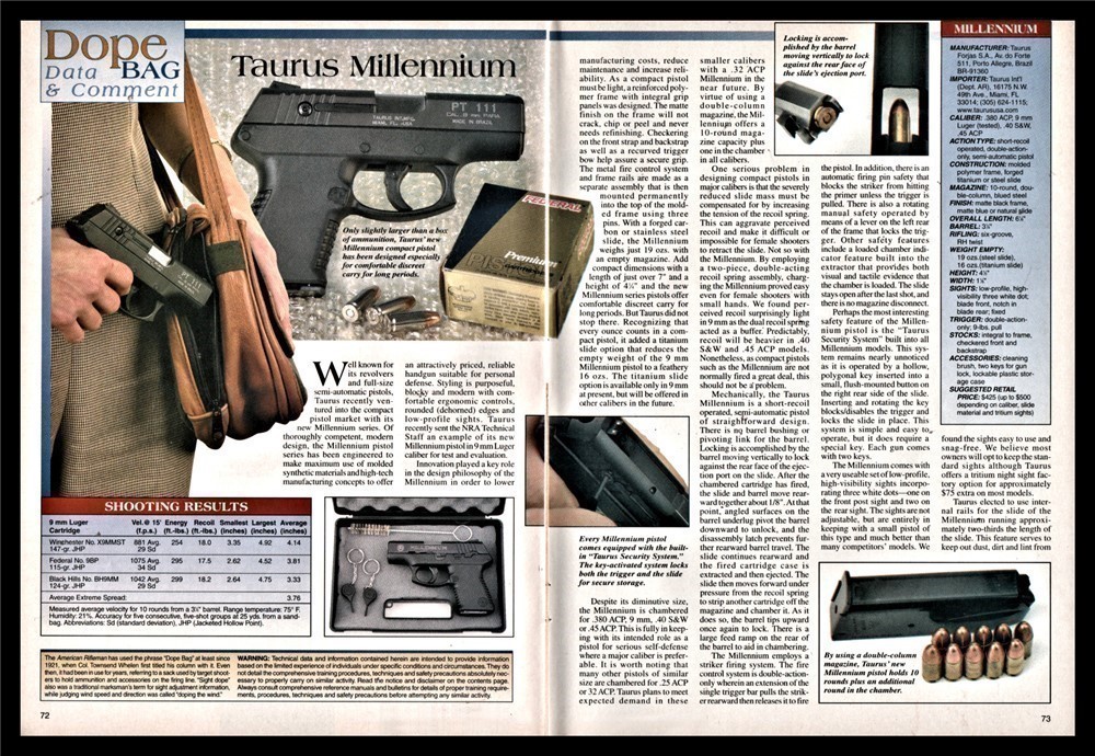 2001 TAURUS Millenium Pistol 2 and 1.2 page Evaluation Article-img-0