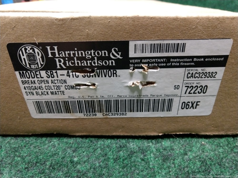 Harrington & Richardson Survivor 45 Long Colt 410 Gauge -img-71
