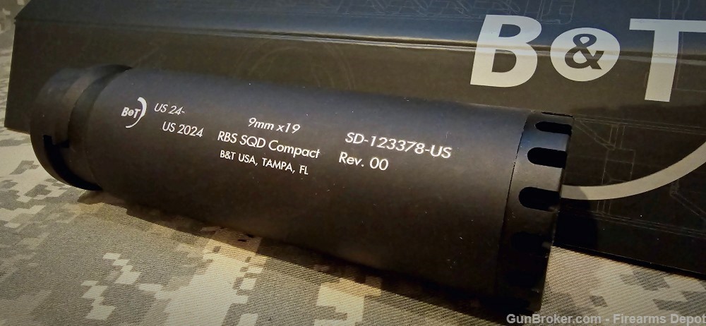 B&T 9mm COMPACT RBS SQD 3-lug Suppressor APC9 AP9K GHM9 KH9 SPC9  HK SP5 -img-4