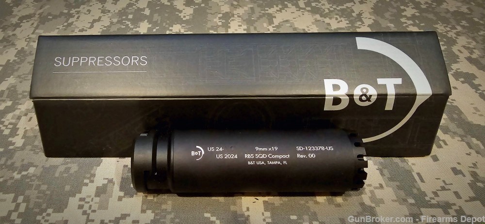 B&T 9mm COMPACT RBS SQD 3-lug Suppressor APC9 AP9K GHM9 KH9 SPC9  HK SP5 -img-1