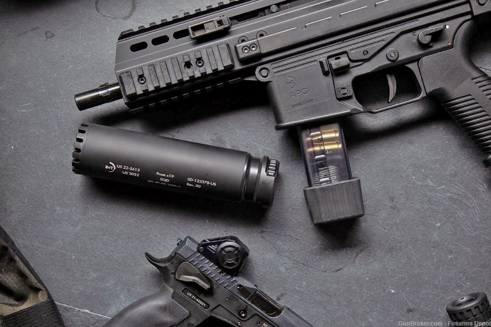 B&T 9mm COMPACT RBS SQD 3-lug Suppressor APC9 AP9K GHM9 KH9 SPC9  HK SP5 -img-0