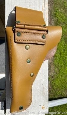 French MAB Tan Leather Holster 9mm, MAC P50, - Used Very Good!-img-1