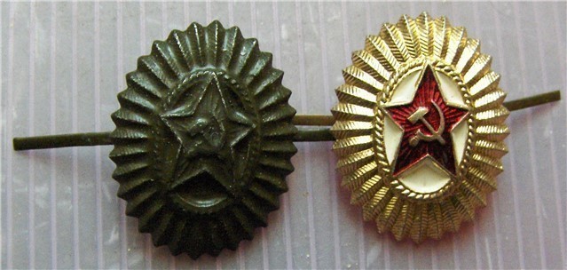 2 different Russian from Soviet era officers  cockades-img-0