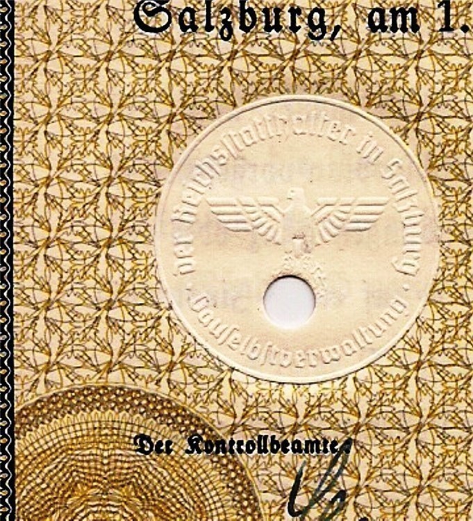 Austria, 500 Reichsmarks bond 1940 with swastika WWII-img-1