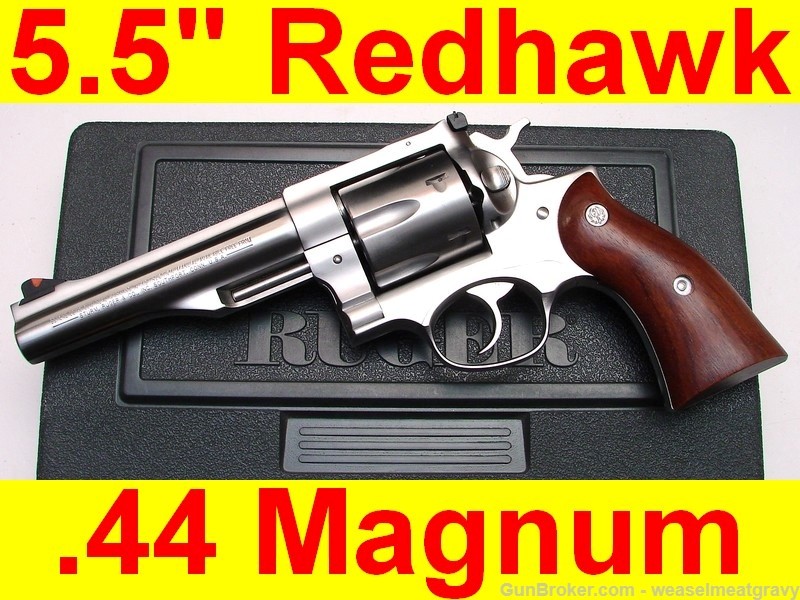 Ruger Stainless .44 Mag Redhawk 5.5" Revolver LNIB w/papers, Mfr. 2000-img-13
