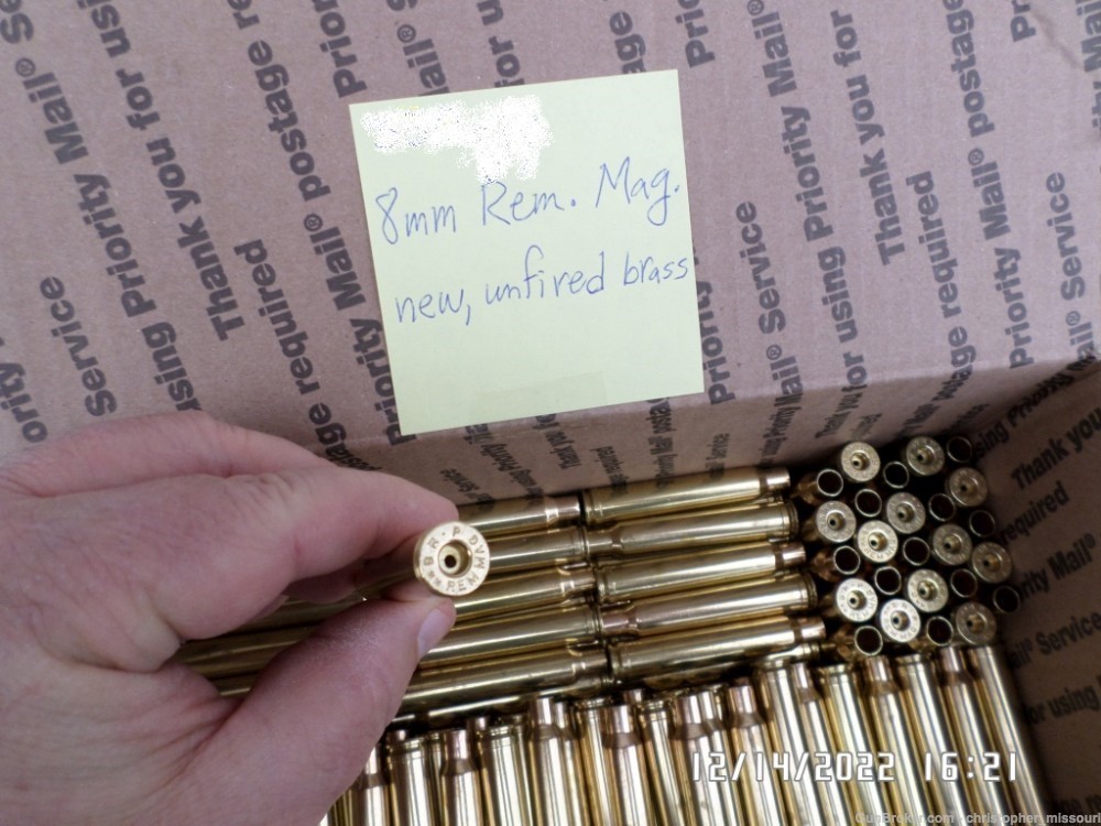 8mm Remington Magnum brass 1 PIECE UP FOR AUCTION 716 pieces available-img-0