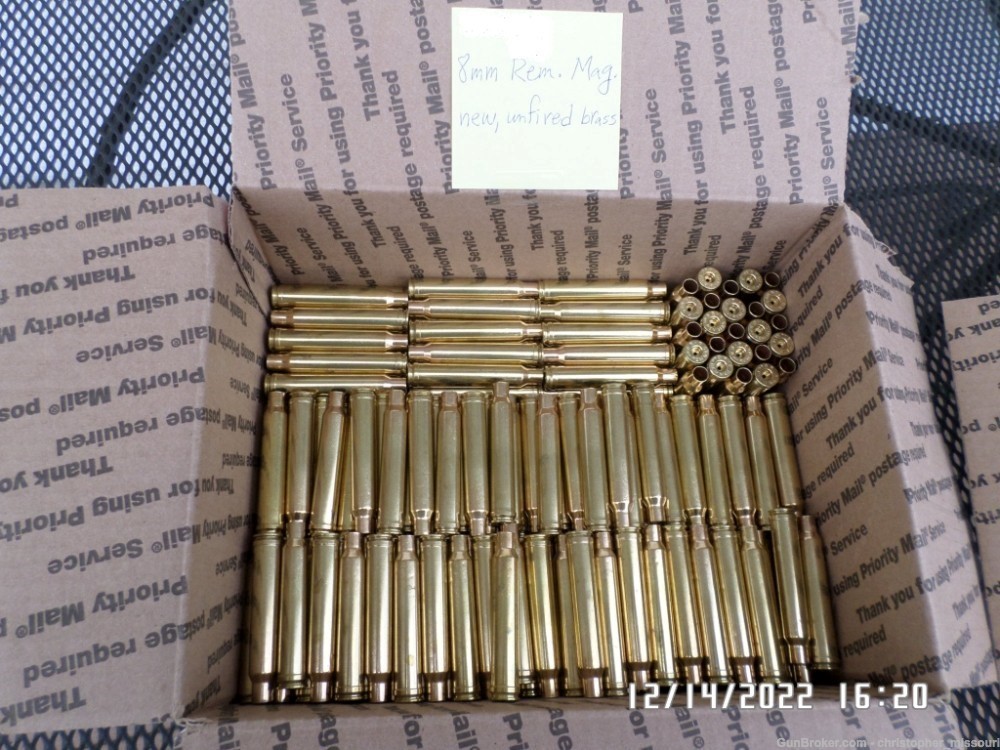 8mm Remington Magnum brass 1 PIECE UP FOR AUCTION 716 pieces available-img-1
