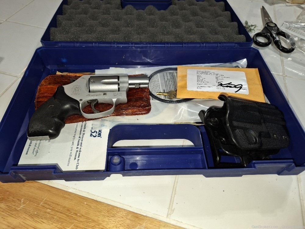 Smith & Wesson Model 637-2, 38 Spl , Satin Stainless Box with Holster-img-0