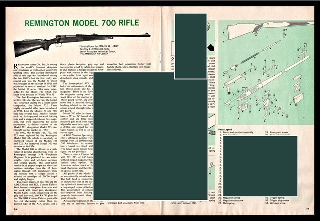 1976 REMINGTON 700 Exploded Parts List Disassembly Assembly Article-img-0